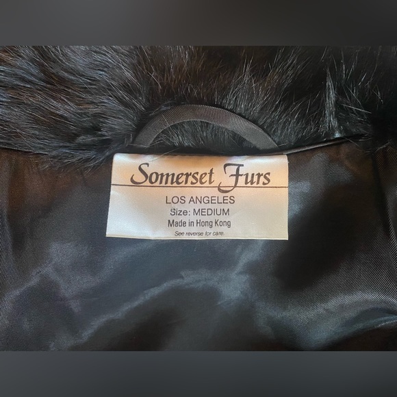 Somerset Furs Los Angeles. Black Rabbit Fur. Size Medium. Like New. - Picture 3 of 5